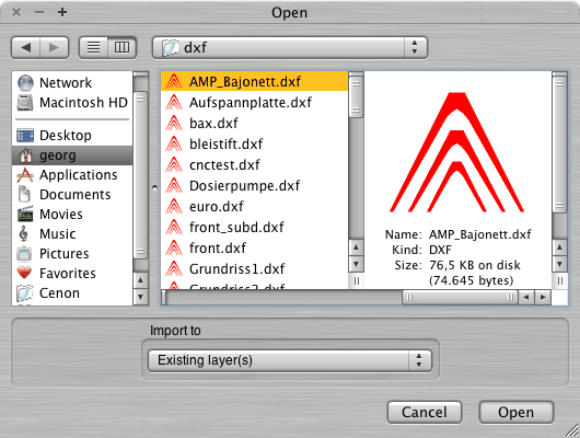 Import to existing layer